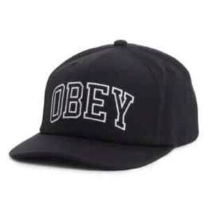 NWT Obey Rush 6 Panel Classic Snap Black Hat